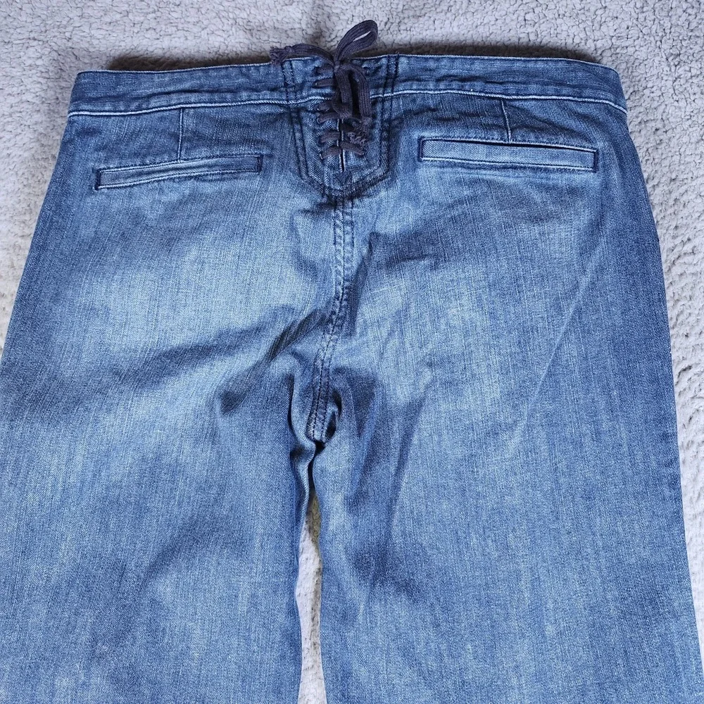 Madewell‎ Women's 29 Sailor Wide Leg Crop Jeans Button Up Pull On